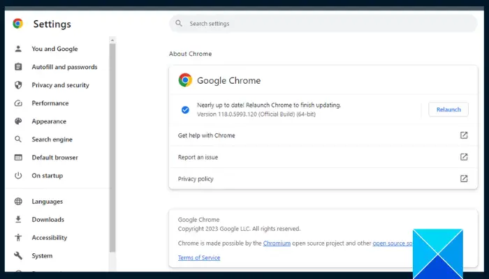 Update Chrome