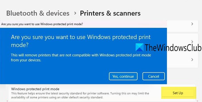 Windows Protected Print (WPP) mode