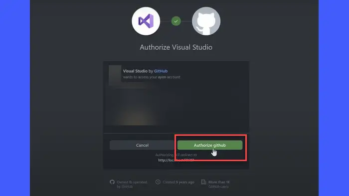 Authorize Copilot to access your Visual Studio 2022