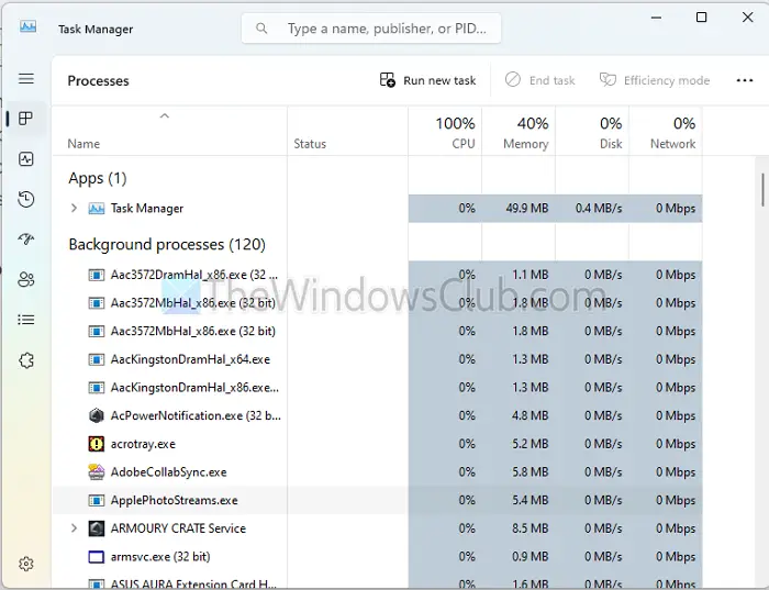 High CPU Usage Task Windows