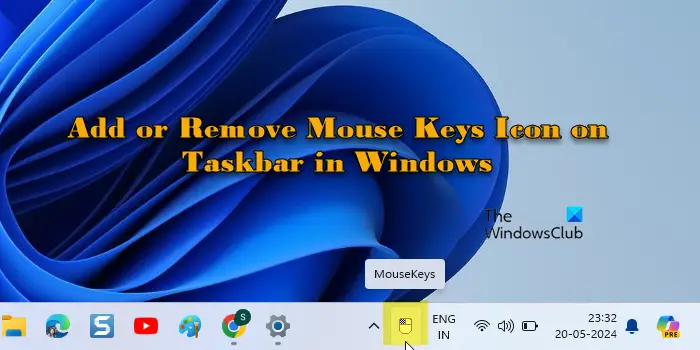 Add or Remove Mouse Keys Icon on Taskbar
