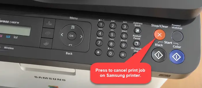 Cancel Print Job on Samsung printers