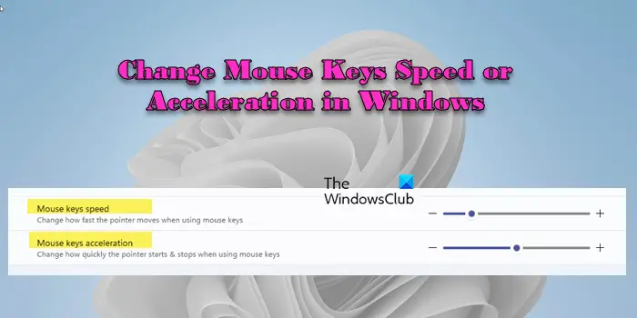 Change Mouse Keys Speed or Acceleration in Windows