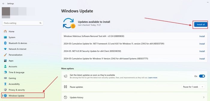 Install Updates In Windows