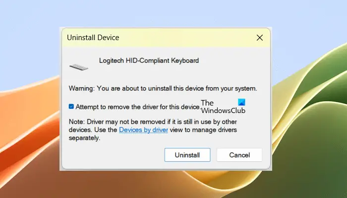 Completely uninstall keyboard driver