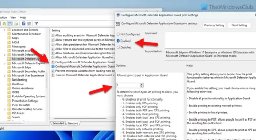 Configure Microsoft Defender Application Guard Settings