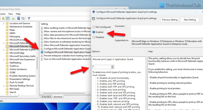 Configure Microsoft Defender Application Guard settings using GPEDIT