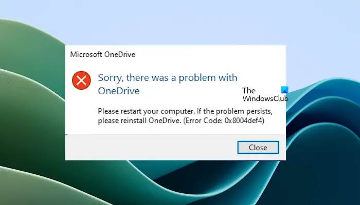 Fix 0x8004def4 OneDrive Error Code