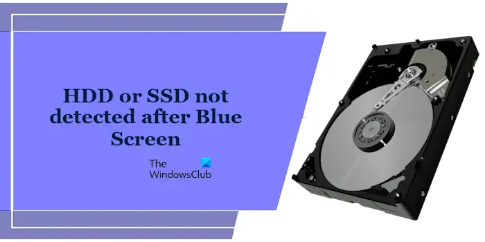 HDD SSD not detected Blue Screen