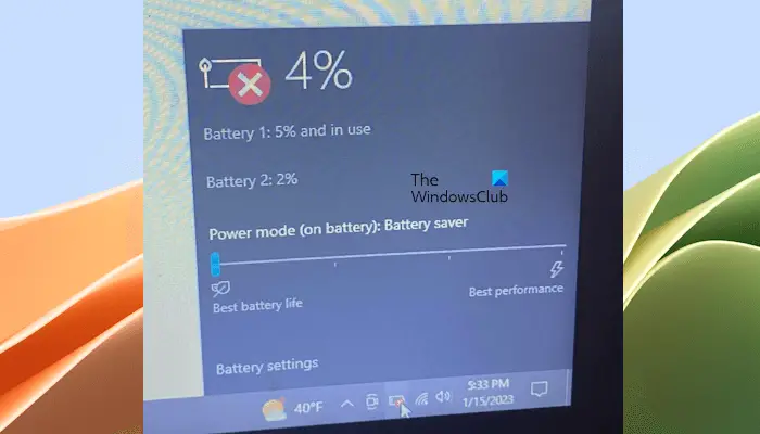 Red x on battery icon