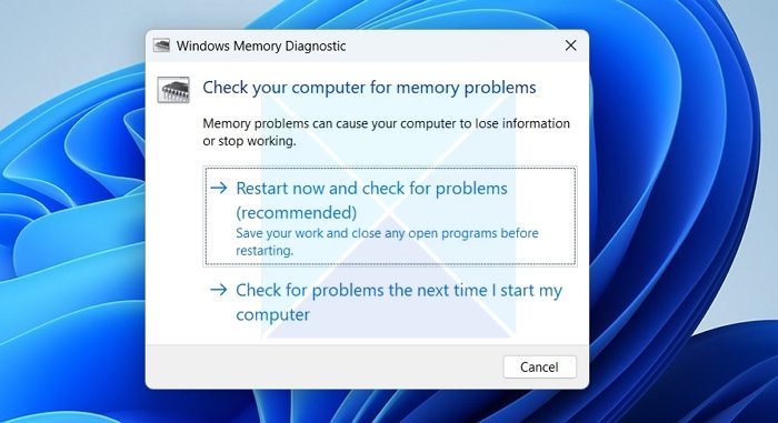 Restart Now Windows Memory Diagnostic Blue Screen