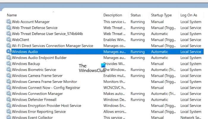 Windows Audio Services