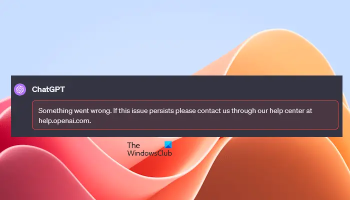 ChatGPT Something went wrong error