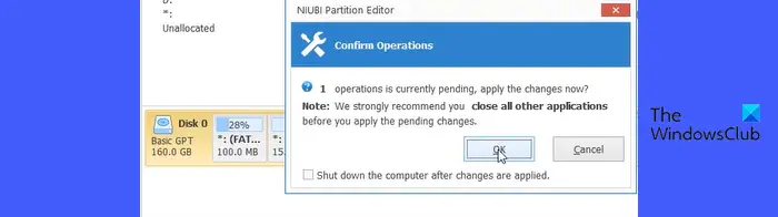 Confirm operations prompt - NIUBI