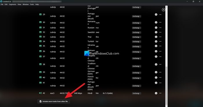 Import tracks on LosslessCut