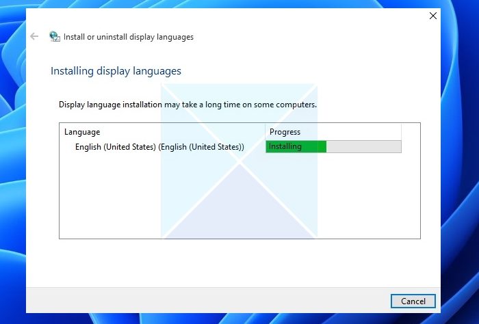 Windows 11 Language Pack download stuck