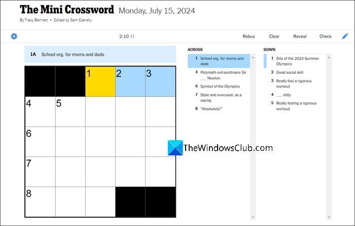 NYT Mini Crossword