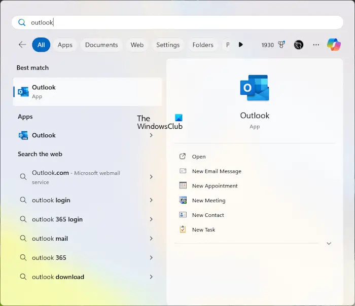 Outlook Classic and Outlook New apps