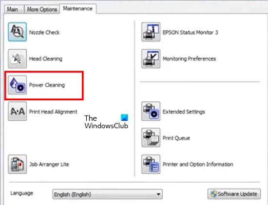 Power Cleaning in Printer