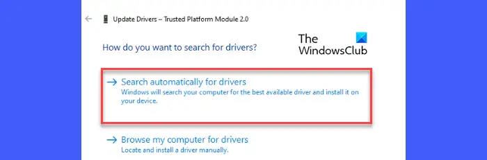 Update TPM 2.0 driver