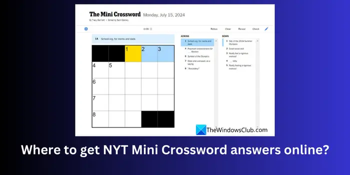 Where to get NYT Mini Crossword answers online