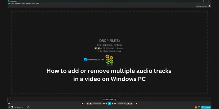 add or remove multiple audio tracks in a video on Windows PC