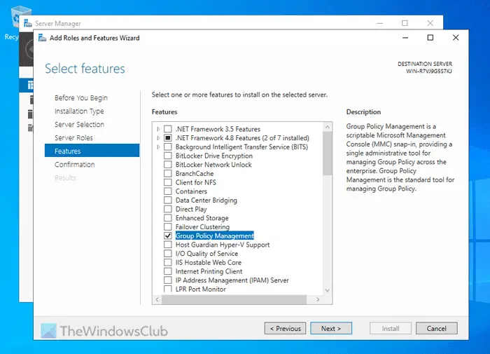 How to add or remove Group Policy Management Console in Windows Server 2022