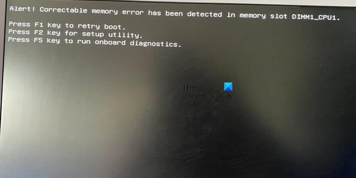 Correctable memory has been detected