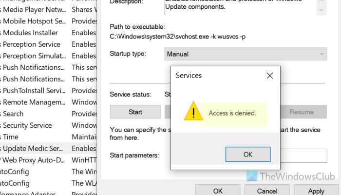 Services Access is denied in Windows 11/10