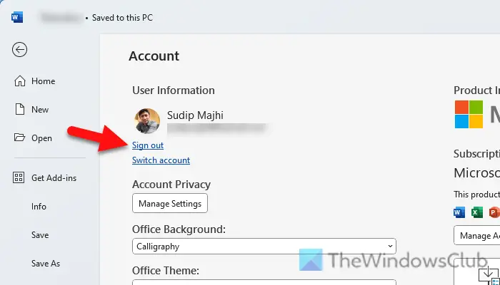 There's a problem with your account or device in Word, Excel, PowerPoint