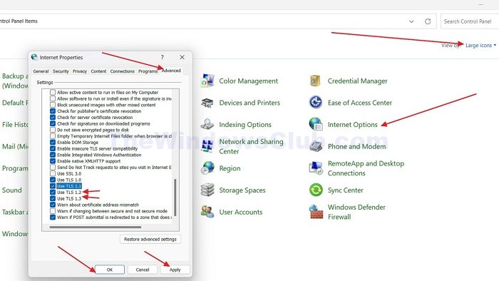 Change Tls Version In Windows Control Panel