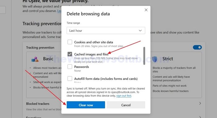 Clear Browsing Cache In Microsoft Edge