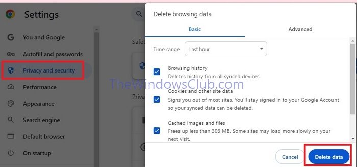 Delete Browsing Data Chrome