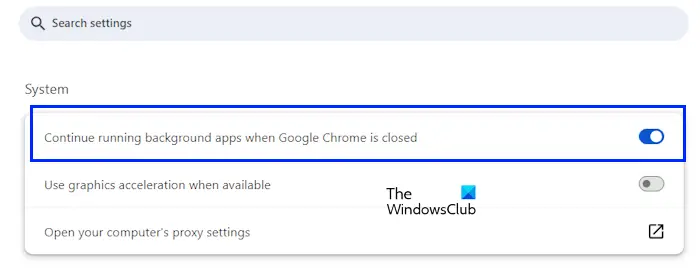 Enable background apps in Chrome