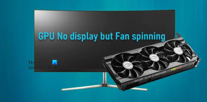 GPU No display but Fan spinning