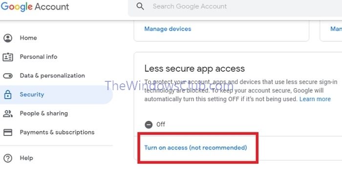 Gmail Turn On Less Secure App Access