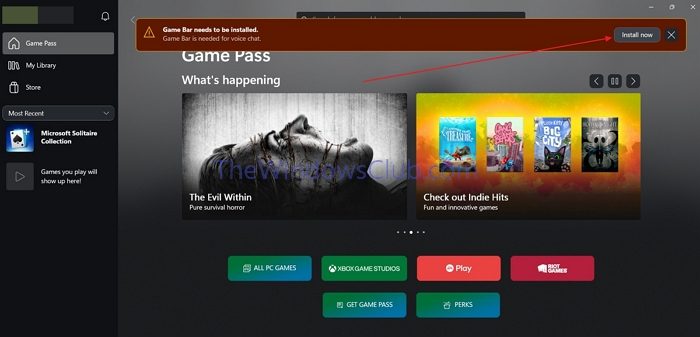 Install Xbox Gamebar From Xbox App