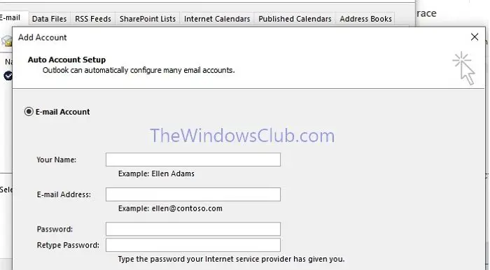 Outlook Auto Account Setup