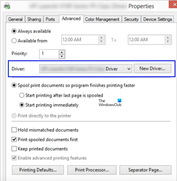 Select right printer driver