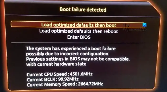 Boot failure detected in Windows 11