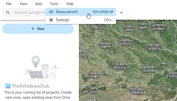 How to use Google Earth within Browser to measure Distance