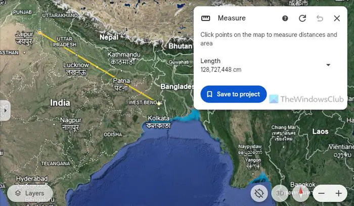 How to use Google Earth within Browser to measure Distance