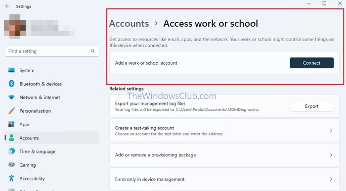 Access Work Or School Account Disconnect