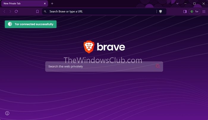 New Private Window With Tor Brave Browser