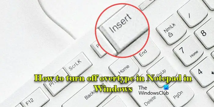 How to turn off overtype in Notepad in Windows 11