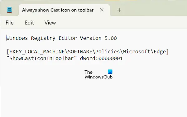 Modify the Registry value in Notepad