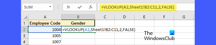 Pull data from another sheet in Excel using VLOOKUP function