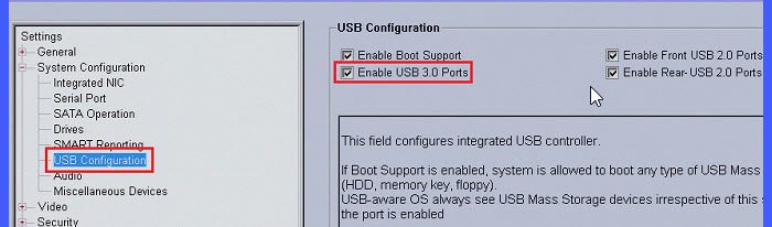 USB Config in BIOS