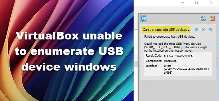 VirtualBox can't enumerate USB device on Windows 11