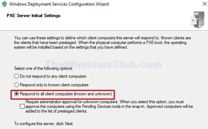 Wds Config Client Response Option